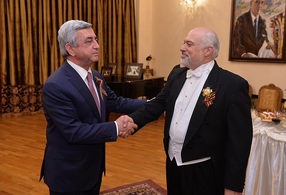 Photo of Constantine Orbelian receiving the Armenian receiving The Order of Friendship